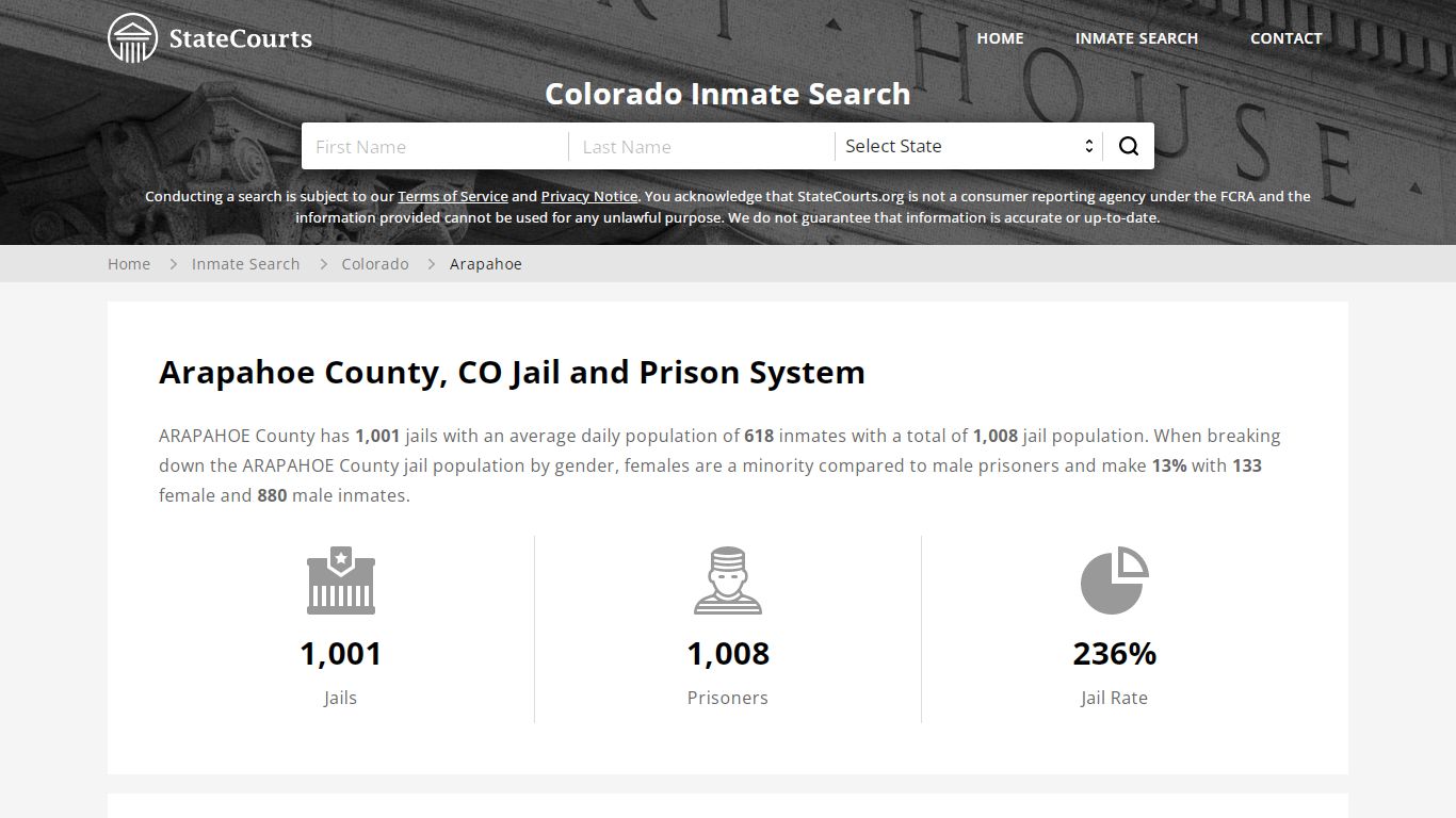 Arapahoe County, CO Inmate Search - StateCourts