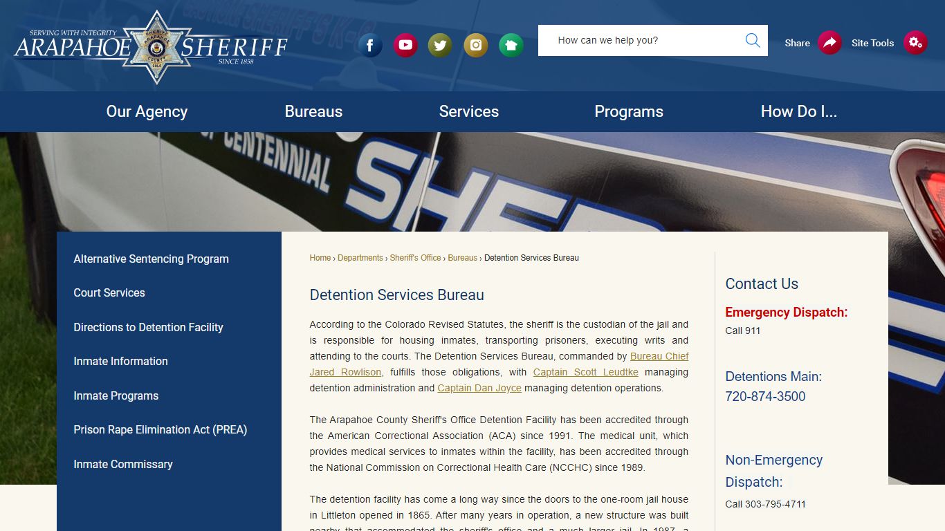 Detention Services Bureau - Arapahoe County, Colorado